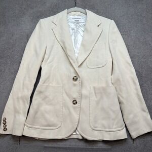 Victoria Beckham Ivory Silk Blend Blazer Pants Suit Women's 0 2 Made Portugal